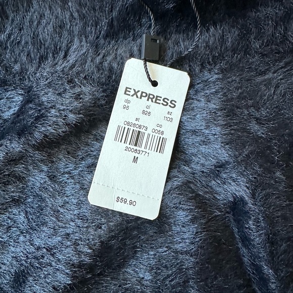 Express mock neck short sleeve fuzzy sweater - Picture 2 of 3